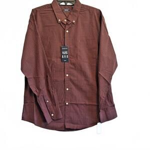 IZOD All Over Stretch Men's Size L -  Long Sleeve Button Front Dress Shirt